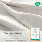 Linen Textured Total Blackout Sliding Door Curtains 96 Inches Long, Thermal - Image 7