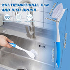 Hsei 10 Pcs Blue Kitchen Scrub Dish Brush Bulk with 11 Inch Anti Slip Handle Cleaning Dish Scrubber with Stiff Bristles Washing Scrub Brushes for Housekeeping for Pots and Pans, Kitchen Sink