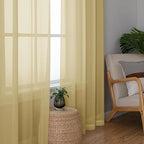 Simplebrand Gold Sheer Curtains 84 Inches Long, Light Filtering Rod Pocket - Image 7