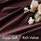 MIULEE Velvet Curtains 52x90 inches 2 Panels Ruby Wine Blackout Curtains | - Image 4
