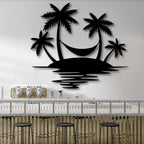 Palm Tree Metal Wall Decor,Palm Tree Outdoor Wall Art,Tropical Palm Tree Wall Decorations for Living Room,Outdoor Wall Decorations for House(35"×31",White)