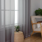 Simplebrand Grey Sheer Curtains 84 Inches Long, Light Filtering Rod Pocket - Image 3