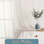 Ivory Sheer Curtain Panels 72 Inch Length, Light Filtering Window Curtain - Image 3