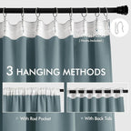 MIULEE Greyish Blue Back Tab Blackout Curtains 52x96 Inch Long 2 Panels Set | - Image 3