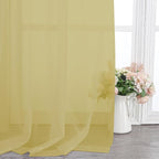Chyhomenyc Mustard Yellow Sheer Curtains 78 Inches Long - Image 3