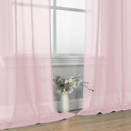 Blush Pink Sheer Curtains 63 Inches Long 2 Panels - Image 6