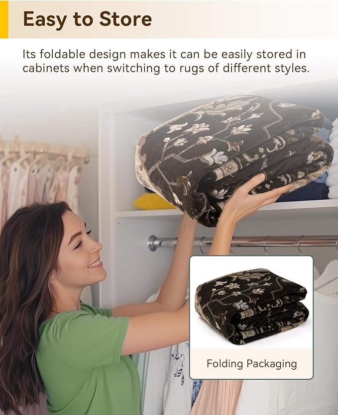 RELEANY Washable Area Rug, Square 4'x4', Water Repellent, Pet Friendly - Image 4