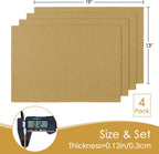 MANSPHIL Khaki Cloth Placemats Set of 4, Washable Thick Faux Linen Place Mats Heat Resistant Double Layer Table Mats for Dining Kitchen Indoor Outdoor Use - 13x19 Inch