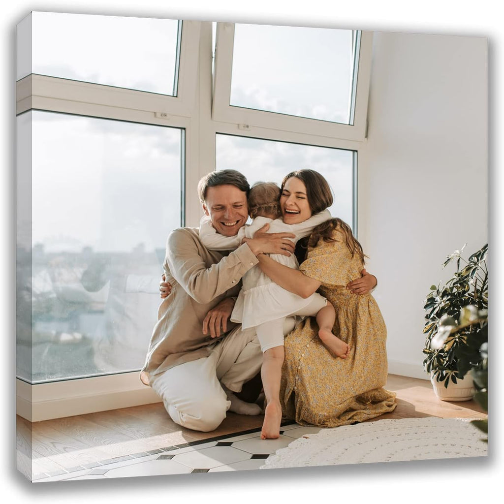 Custom Canvas Prints with Your Photos (18x18, Framed Canvas) Custom Framed Wall Art Personalized Canvas Pictures for Pet/Family Gifts for Mom/Men/Women