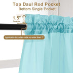 Chyhomenyc Sheer Aqua Curtains 90 inches Long 2 Panels, Light Filtering Soft - Image 5