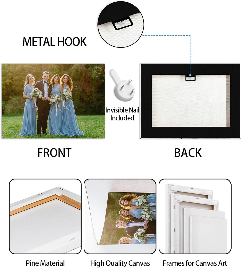 AbcCustomize Canvas Prints with Your Photos，Custom Canvas Wall Art for Bedroom, Living Room, Farmhouse Decor，Personalized Gifts Canvas Prints for Family，Friend，Lover，Pet