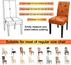 JQinHome Halloween Orange Dining Chair Slipcover, Spider Web Chair Covers Set of 6 ，High Stretch Washable Chair Protector Cover for Dining Room, Kitchen,Home Party,Wedding Ceremony(Orange, 6PC)