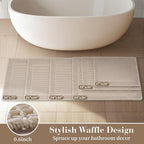 RESARE Waffle Bath Mat for Bathroom Non Slip Bathroom Rugs 18x30 Pale Beige | - Image 5