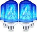 CPPSLEE Upgraded LED Flame Light Bulbs, 4 Modes Flickering Light Bulbs, E26 Base Fire Flame Bulb for Halloween Decorations Outdoor, Christmas Lights Patio Indoor Home Decor (Blue, 4 Pack)