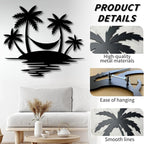 Palm Tree Metal Wall Decor,Palm Tree Outdoor Wall Art,Tropical Palm Tree Wall Decorations for Living Room,Outdoor Wall Decorations for House(39"×35",White)
