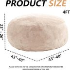 4FT Large Bean Bag Chairs,Big Adult Size Memory Foam Beanbags with Filler Included,Machine Washable corduroy cover,Ultra Soft Plush Gaming Bing Bag Puff Chair for Dorm, Living Room & Bedroom (Apricot)