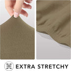 PureFit Stretch Oversized Couch Covers Fleece Sofa Slipcovers Tan | 1-Piece - Image 4