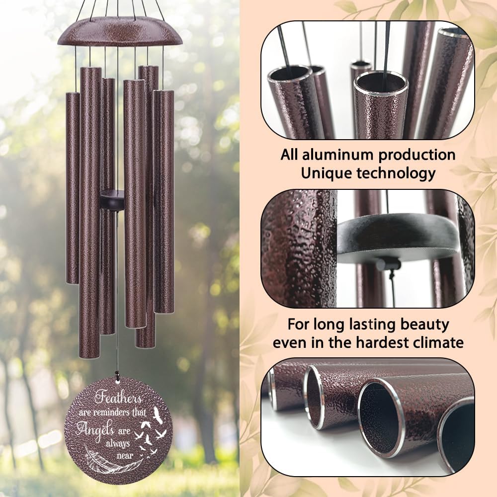 Personalized Wind Chimes for Loss of Loved One, Bereavement & in Memory Wind Chimes, Sympathy Gifts in Memory of Father, Mother, or a Loved One