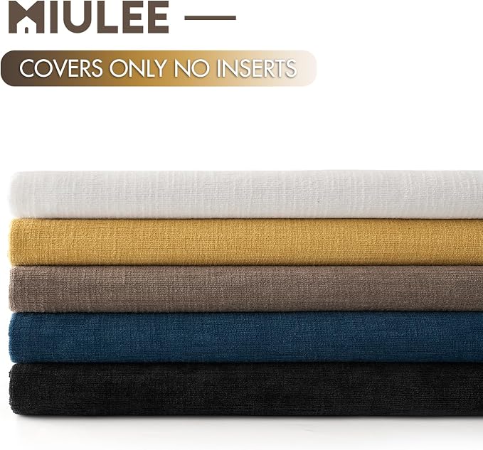 MIULEE Gold Chenille Couch Throw Pillow Covers, 20x20 | Set of 2, Soft - Image 6