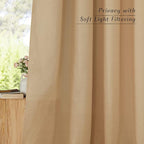 NICETOWN Semi Sheer Linen Burlap Curtains - Image 2