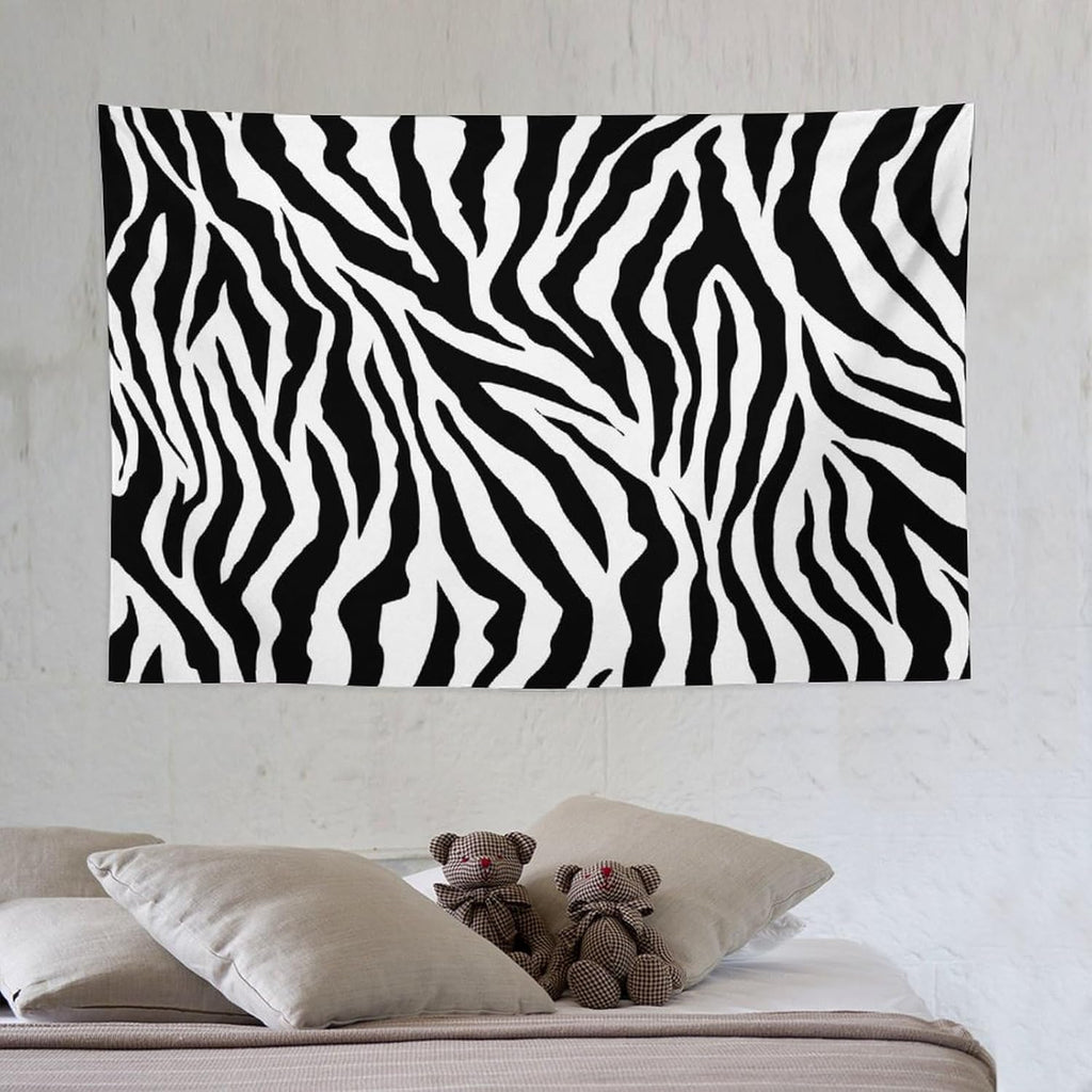 HZOHNAGO Zebra Print Tapestry Nature Wild Animals Black and White Stripe Printed Wall Tapestry Painting Wall Hanging for Bedroom Living Room Dorm 60" W x 40" H