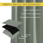 NICETOWN Sage Green Room Darkening 102 inch Curtains, Grommet Thermal Curtains - Image 3