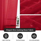 SpaceDresser Check Sheer Curtains 54 Inches Long - Image 4