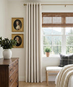 100% Blackout Linen Textured Curtains 84 Inch Long, Light Blocking, Thermal - Image 2