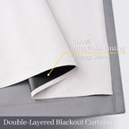 Yakamok Grey 100% Blackout Curtain Panels 96 inches, 2 Panels | Blackout - Image 4