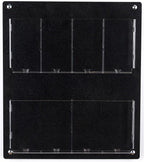 Displays2go Acrylic Wall Mounted Magazine Rack, 4-8 Adjustable Pockets, 2-Tiered - Black (2RP4BLK)
