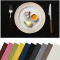 Placemats Set of 6, Bilayer Thickened Linen Place Mats Heat Resistant Machine Washable Wrinkle Free Carefully Selected Polyester Mats for Kitchen/Dining/Coffee Table (Black)