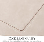MOSAYT Vinyl Placemats Set of 8-12 X 17 Inch - Faux Leather 100% Waterproof Oil-Proof Wipeable PU Place Mats, Heat Resistant Reversible Table Mats for Kitchen, Dining, Outdoor (Beige)