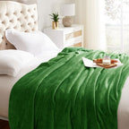 KMUSET Fleece Blanket Twin Size Emerald Lightweight Super Soft Cozy Luxury Bed - Image 3