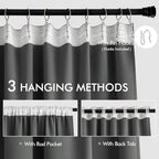 MIULEE Grey Back Tab Blackout Curtains 52x84 Inch Length 2 Panels Set | Rod - Image 3