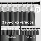 MIULEE Grey Back Tab Blackout Curtains 52x72 Inches Long 2 Panels Set | Rod - Image 3