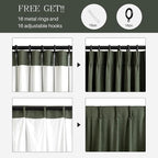 Pinch Pleated Linen Curtains 100% Blackout 108 Inches Long - Image 5