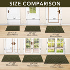 hicorfe Front Door Mat Outside Entrance,24"x35" Absorbent Muddy Dirt Resist Welcome Door Mats Outdoor Indoor,Stain and Fade Resistant,Non Slip Backing Entry Mat Doormat for Entryway (Oliver Green)