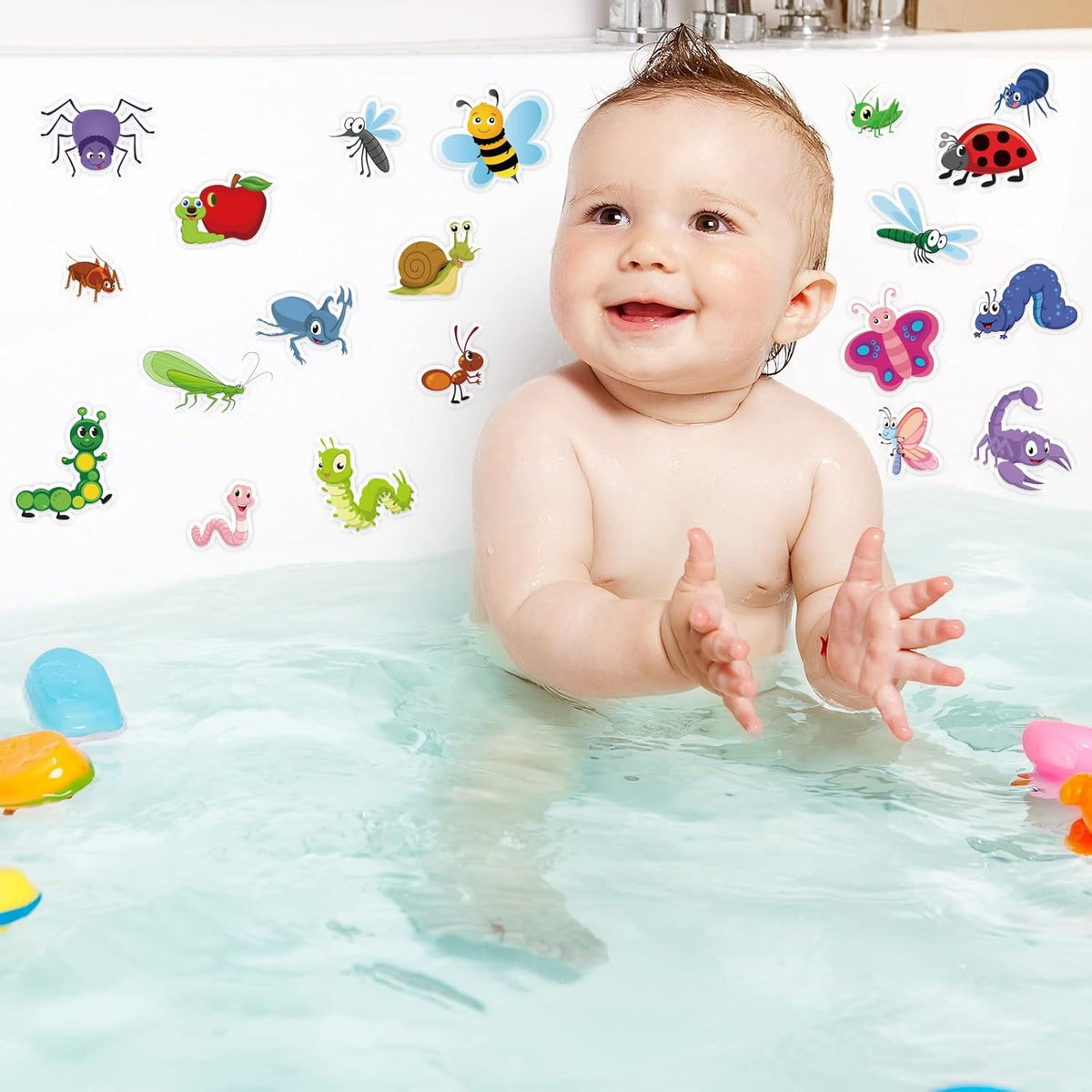 20 PCS Insect Thick Gel Clings Spring Summer Insect Window Gel Clings Decals Stickers for Kids Toddlers and Adults Home Airplane Classroom Nursery Winter Insects Animals Party Supplies Decorations