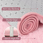 2x3 Pink Fluffy Soft Area Rug Non-Slip - Image 6