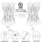 Minetom Clear Christmas String Lights 100 Count 26.5 Feet Incandescent Bulb Mini Lights for Indoor Xmas Tree Garland Birthday Wedding Party Festival Decoration, 2 Pack White Wire