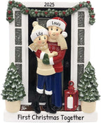 3D Personalized Our First Christmas Ornament 2025 Winter Sweater Couple Ornaments Front Door Couples Ornament 2025 Family of 2 Xmas Tree for a Couple Ornaments Couples Unique Gifts