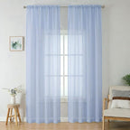 Sheer Curtains 90 inches Long 2 Panels Set by OWENIE