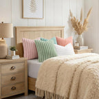 decorUhome Fall Faux Fur Throw Pillow Covers 18x18 Set of 2 Pink | Decorative - Image 8