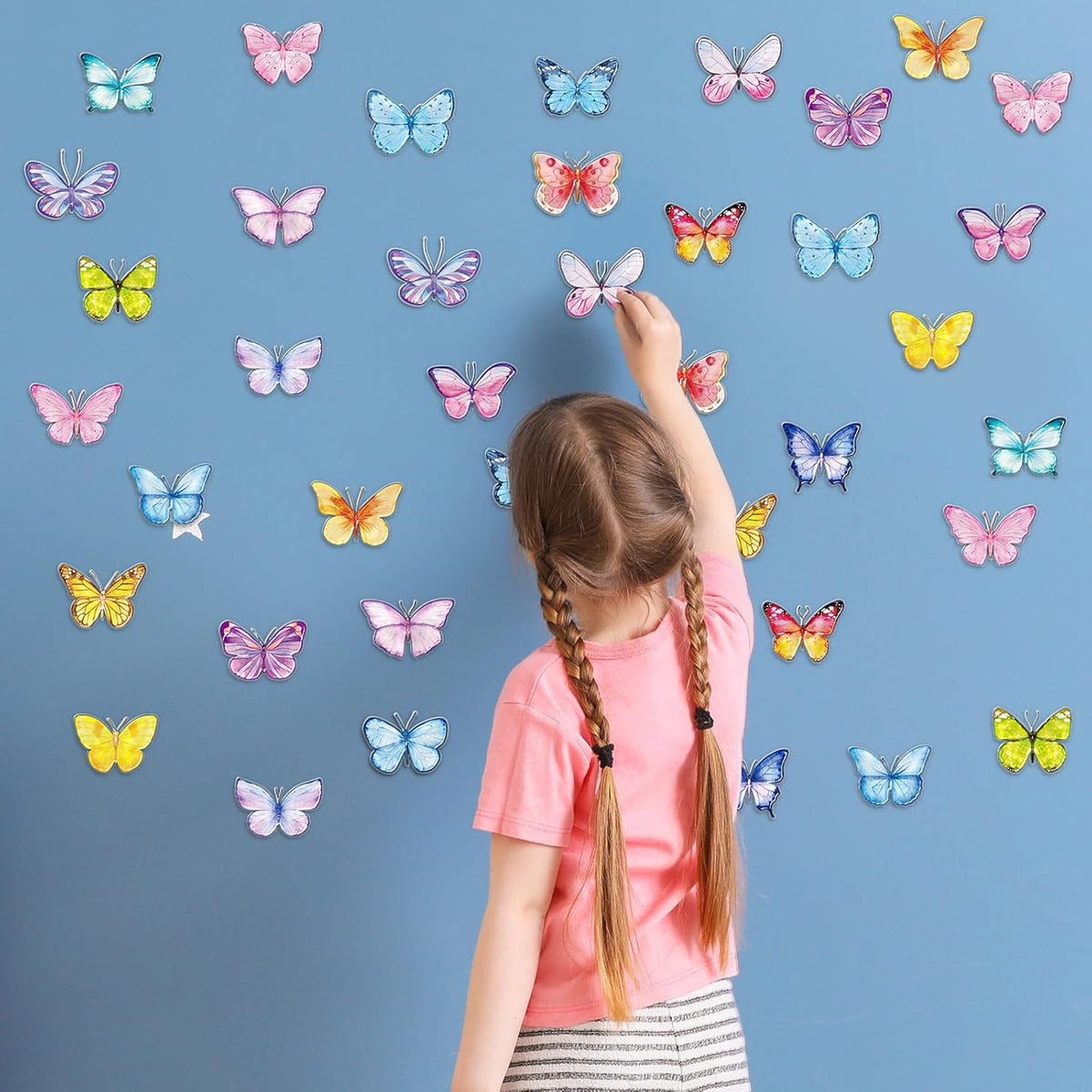 20PCS Butterfly Thick Gel Cling Spring Window Gel Clings Decals Stickers Butterfly Window Decorations for Kids Toddlers Home Airplane Classroom Nursery Spring Party Supplies Removable Reusable