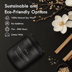 Magnolia & Sandalwood Candle | Masculine Candle - Candles for Men, Soy Candles for Home Scented, Manly Scented Decor for Home - Gifts for Men, 7oz Black Jar, Long Lasting