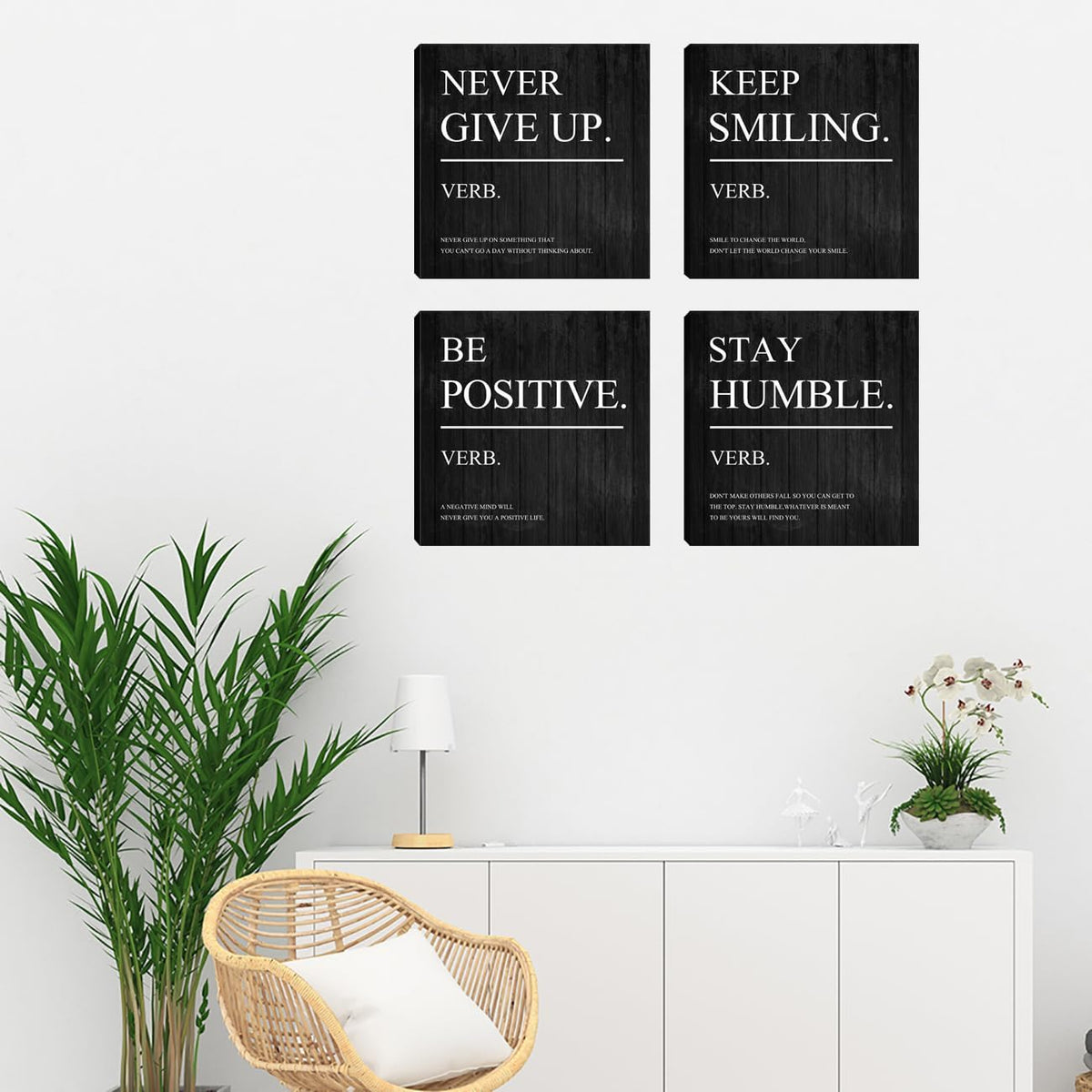 Inspirational Canvas Wall Art, Quotes Motivational Wall Decor Print Pictures for Office Wall Decor, Entrepreneur Poster Framed Artwork for Women Men Home Bedroom Living Room Decor Decoration 16”X16”X4