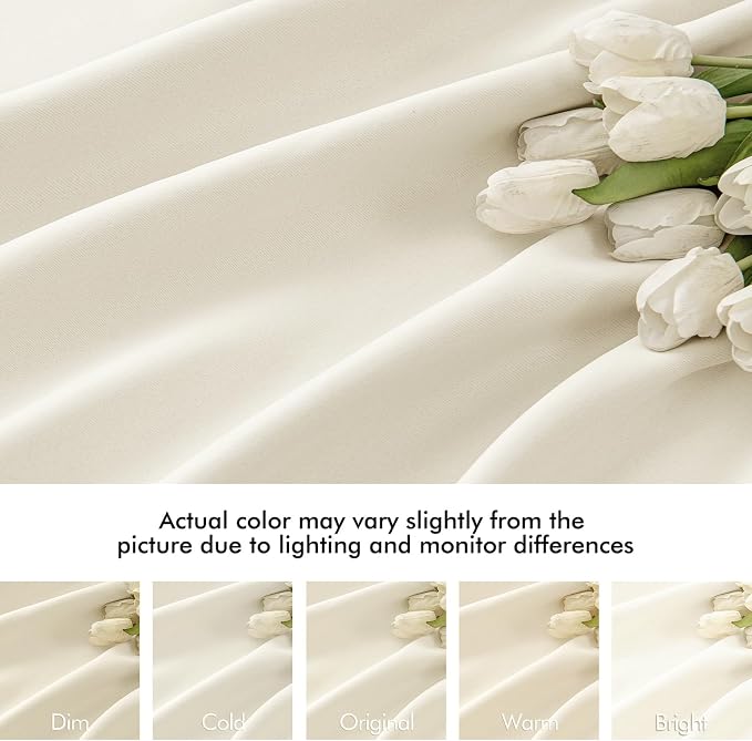 MIULEE Birch Back Tab Blackout Curtains 52x108 Inch Long 2 Panels Set | Rod - Image 8
