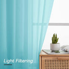 Simplebrand Aqua Sheer Curtains 72 Inches Long 2 Panels - Image 3
