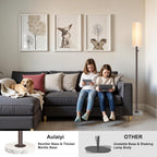 Dimmable Gold Floor Lamp for Living Room,Modern Standing Lamp with Marble Base,LED Bulb Included,Floor Lamps for Bedroom, Living Room,Office,Reading and Nursery(Brown Floor Lamp)