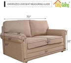 Easy-Going Stretch Oversized Loveseat Couch Covers Washable Sand | 1-Piece - Image 5